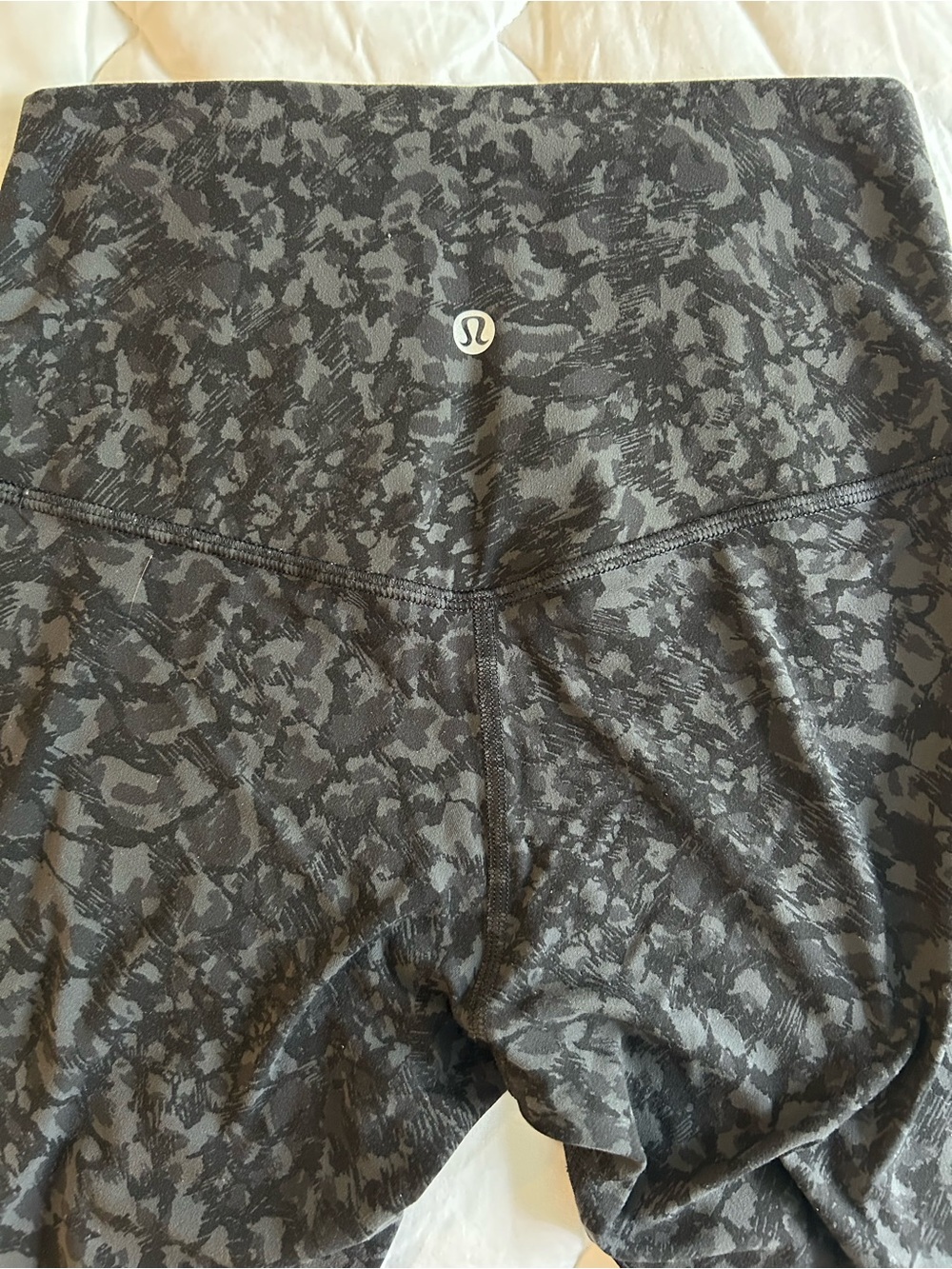 Lululemon Black & Charcoal High-Rise Leggings. Size 4. 25” length.